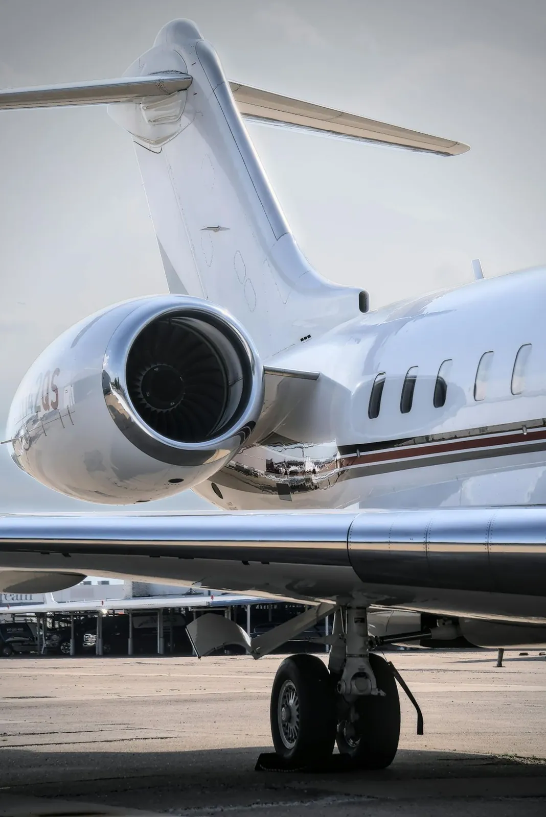 Private jet engine detail — ramp at Aspen